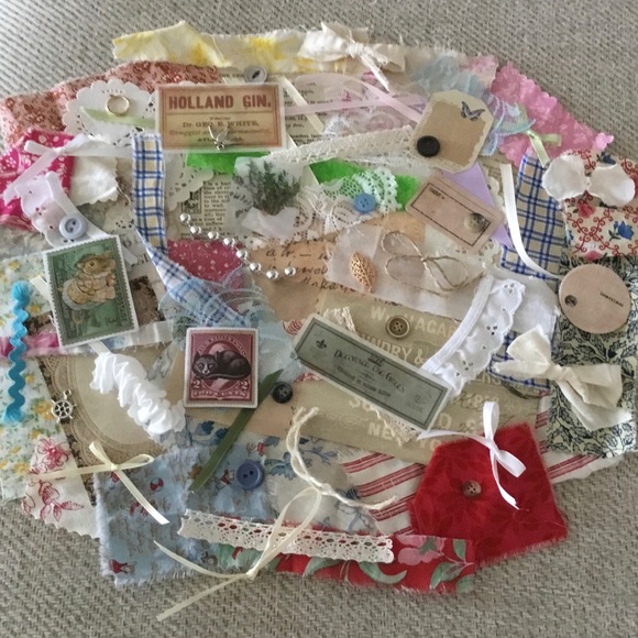 SLOW STITCHING KIT, JUNK JOURNAL, SCRAPBOOKING SUPPLIES & SNIPPET, OVER 45 piece - Picture 4 of 8